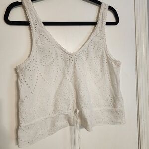 RVCA white Eyelet Tank Top Size Medium